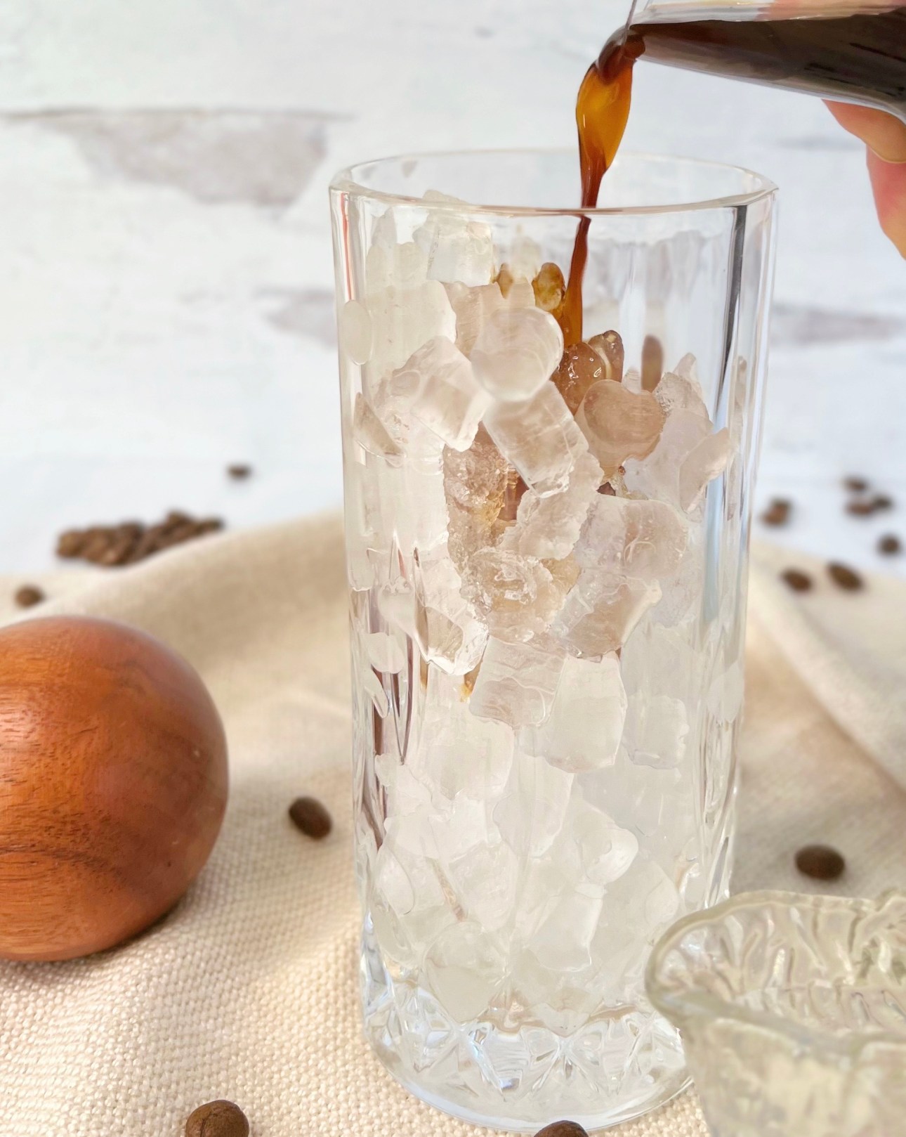 Pouring Coffee Over Ice