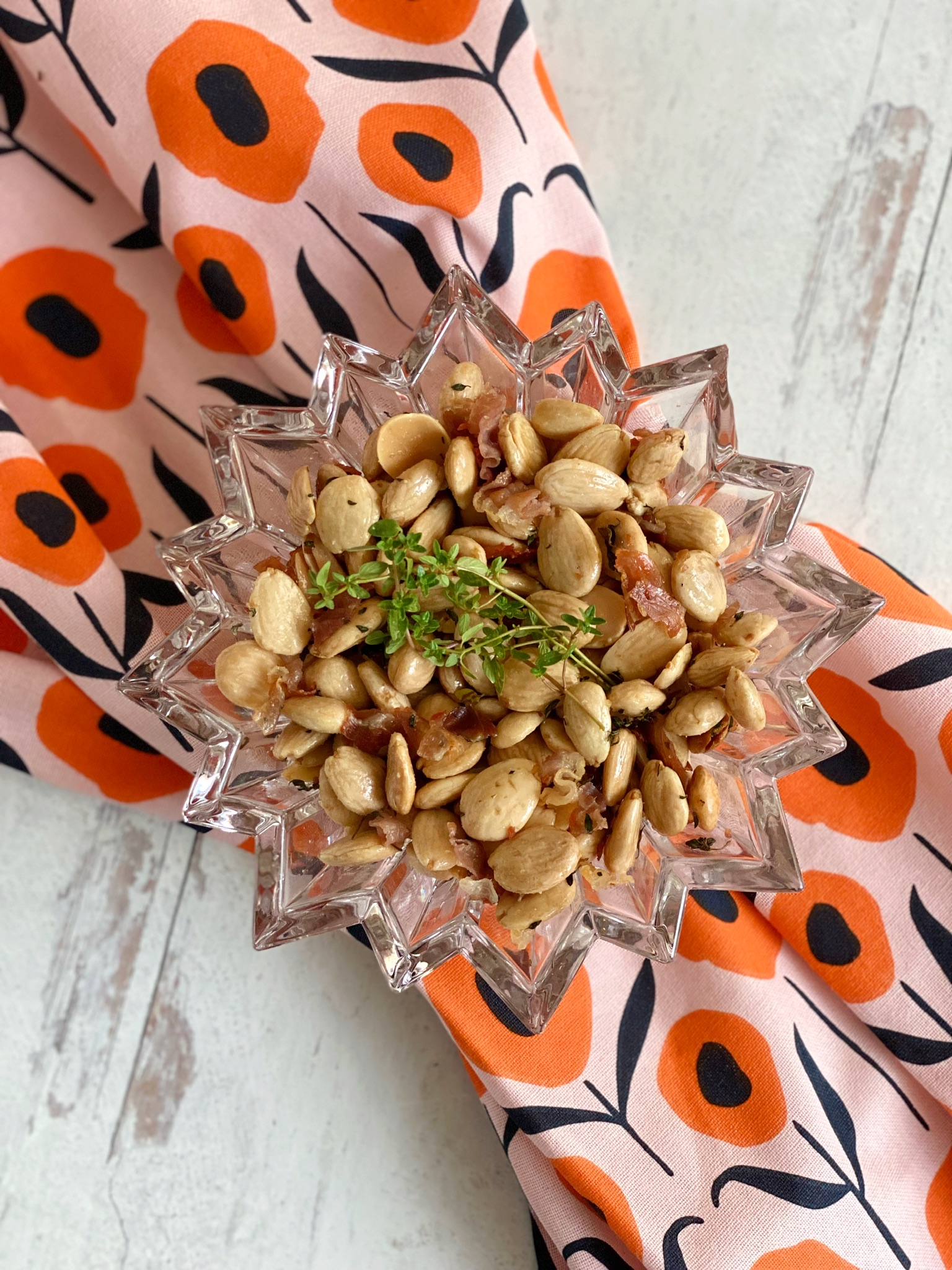 Easy Salty + Sweet Thyme Roasted Marcona Almonds