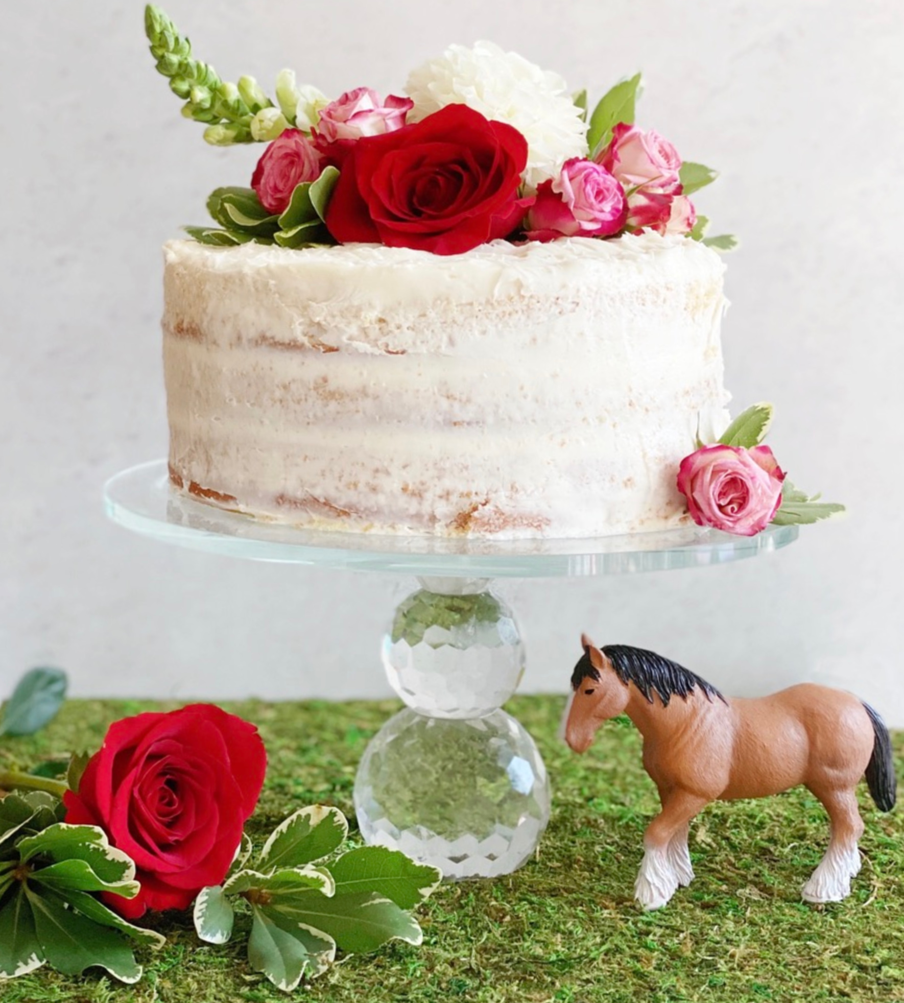Sweet Cream Derby Cake with Rosewater Buttercream